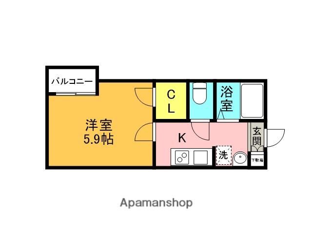 SOLEIL.Ⅷ(1K/1階)の間取り写真