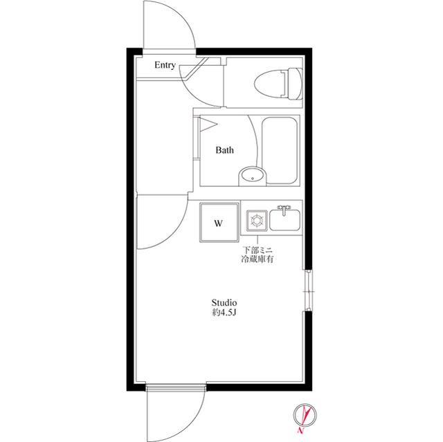 ブリリアント北千住(ワンルーム/2階)の間取り写真