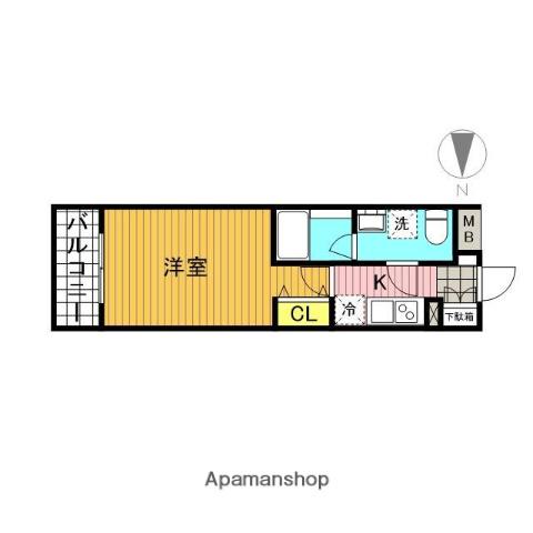 ベルシード北綾瀬(ワンルーム/1階)の間取り写真