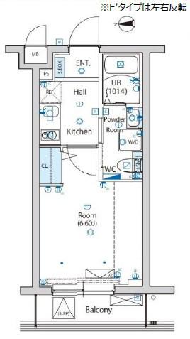 エストゥルース亀有(1K/2階)の間取り写真