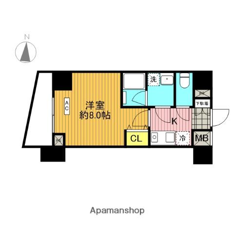 クオリタス綾瀬(1K/6階)の間取り写真