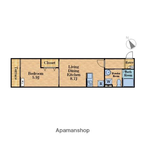 CHARME南流山(1LDK/1階)の間取り写真
