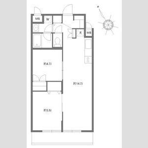 オクドテラス(1SLDK/2階)の間取り写真