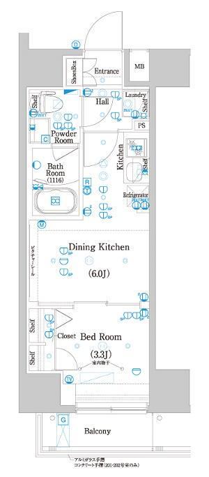 ラフィスタお花茶屋(1DK/3階)の間取り写真
