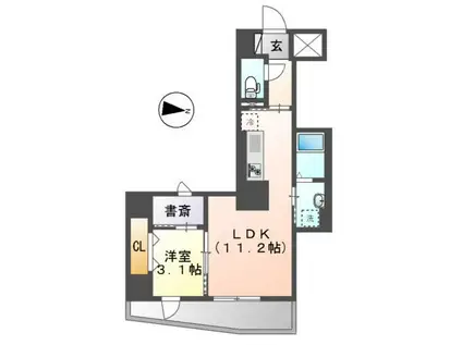 ミネルヴァ千住新橋(1LDK/6階)の間取り写真