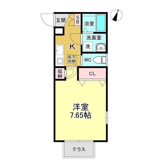 DA-SEEDⅠ(1K/1階)の間取り写真