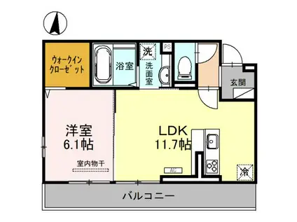 アクシス・ハイム(1LDK/2階)の間取り写真