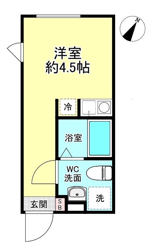 BOASORTE日ノ出町(ワンルーム/2階)の間取り写真