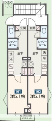 MELDIA梅島Ⅸ(1K/1階)の間取り写真