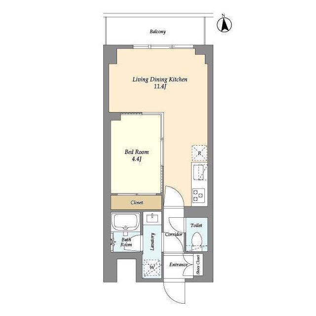 コンフォリア竹ノ塚イースト(1LDK/7階)の間取り写真