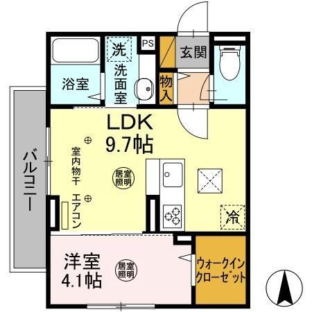 ディアス(1LDK/1階)の間取り写真