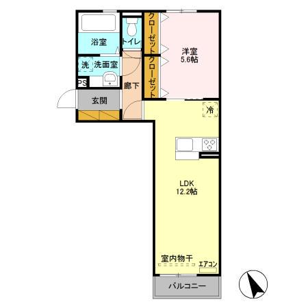 アゼリア松戸(1LDK/2階)の間取り写真
