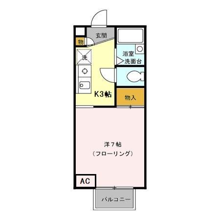 グレイスコート(1K/1階)の間取り写真