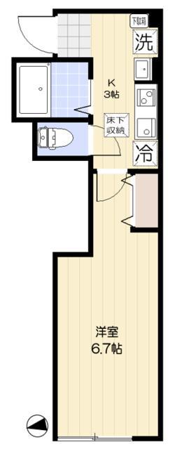 エクセラン舎人Ⅰ(1K/1階)の間取り写真