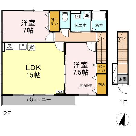 グランドブルージュ(2LDK/1階)の間取り写真