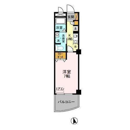 GOTOⅡ(1K/8階)の間取り写真