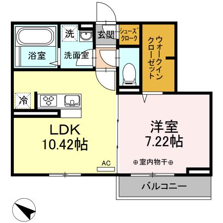 クレールX(1LDK/3階)の間取り写真