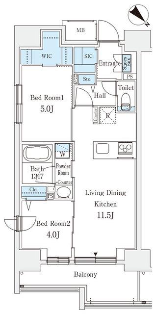 リテラス西日暮里(2LDK/3階)の間取り写真
