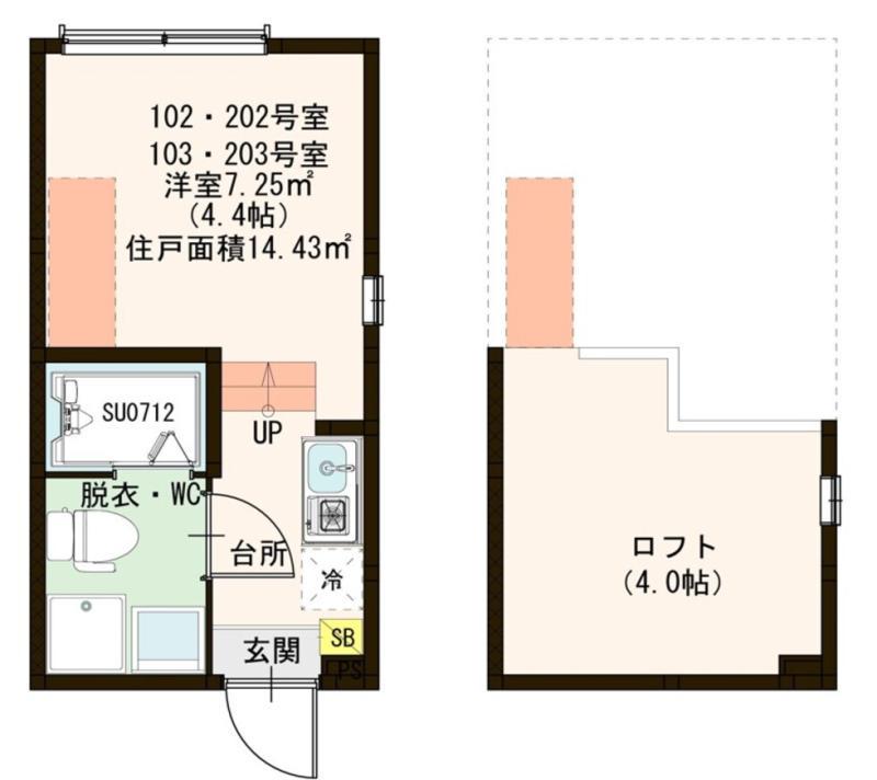 LA CIEL Ⅱ(ワンルーム/1階)の間取り写真