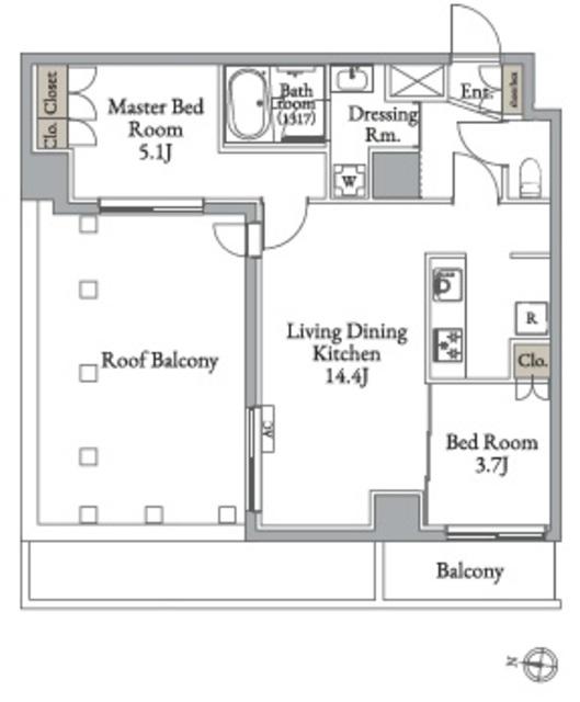 メトロステージ亀有(2LDK/3階)の間取り写真