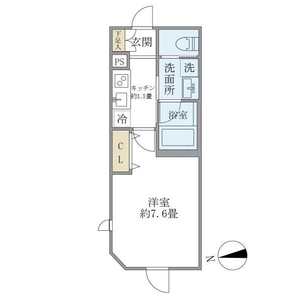 ミューズ新小岩(1K/1階)の間取り写真