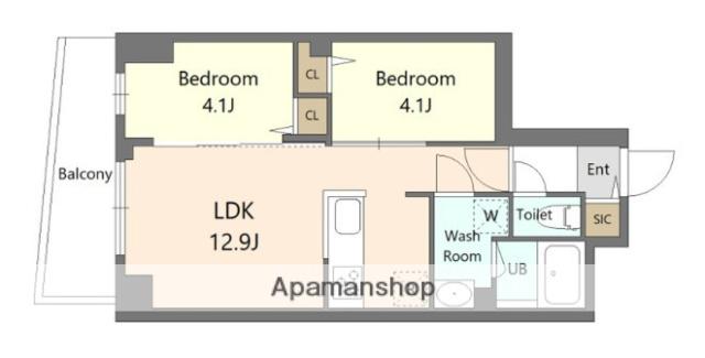 S-RESIDENCE北綾瀬AWESOME(2LDK/4階)の間取り写真