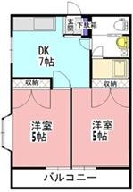 ハイツプラムA棟(2DK/2階)の間取り写真