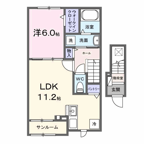 BRISA DESPACIOⅢ(1LDK/2階)の間取り写真