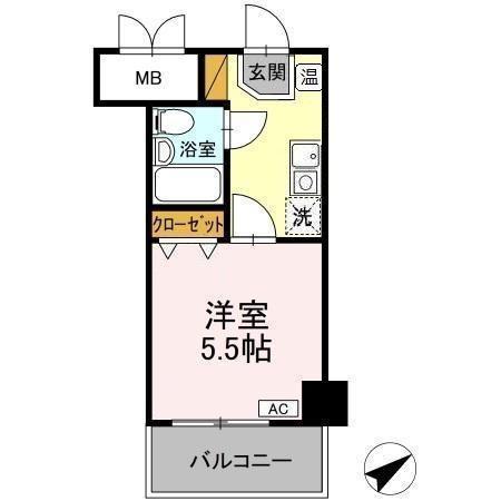 コンフォール小泉(1K/1階)の間取り写真