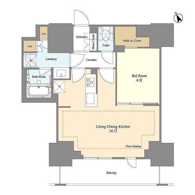 オアーゼ日暮里レジデンス(1LDK/11階)の間取り写真