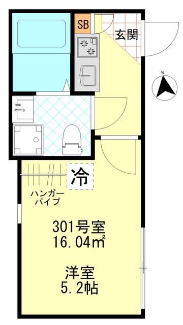 コンフォート東四ツ木(1K/3階)の間取り写真