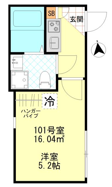 コンフォート東四ツ木(1K/1階)の間取り写真