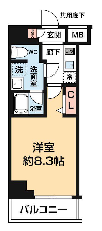 ARCOBALENO KANAMACHI Ⅱ(1K/4階)の間取り写真