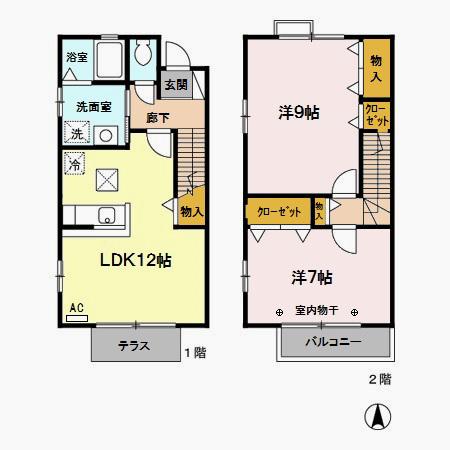 サンハイム中川ＩＩ(2LDK)の間取り写真