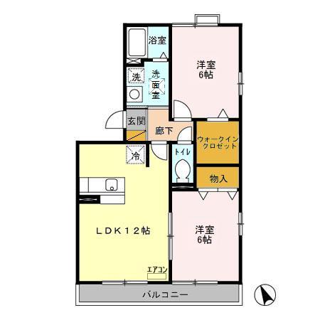 FERME(2LDK/3階)の間取り写真