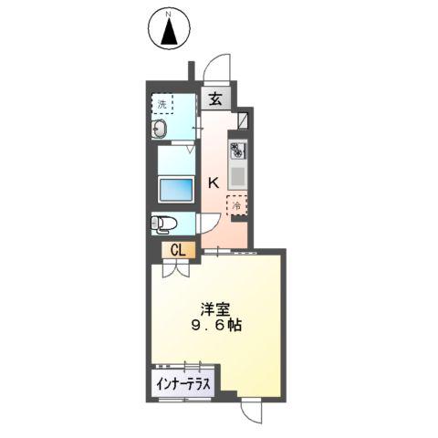 ラフィーネポルテ(1K/1階)の間取り写真