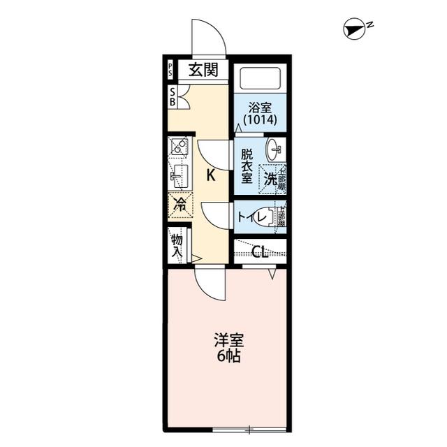 エクセラン竹ノ塚(1K/1階)の間取り写真