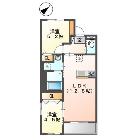 ヴェリテ(2LDK/3階)の間取り写真