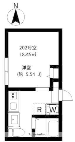 EXENTIA ROKUCHO(1K/2階)の間取り写真