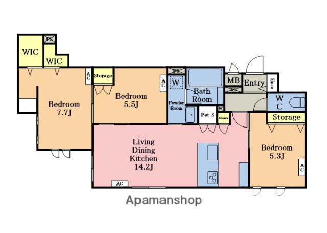リアン八潮(3LDK/1階)の間取り写真