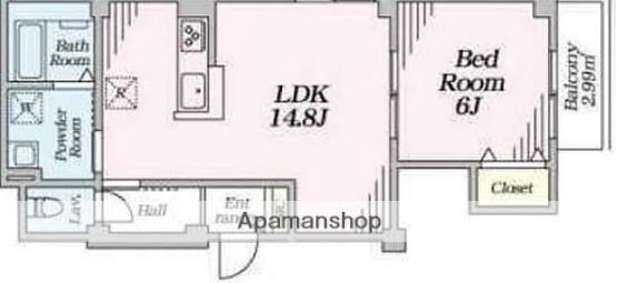 CLAVIUS ZEH(1LDK/2階)の間取り写真