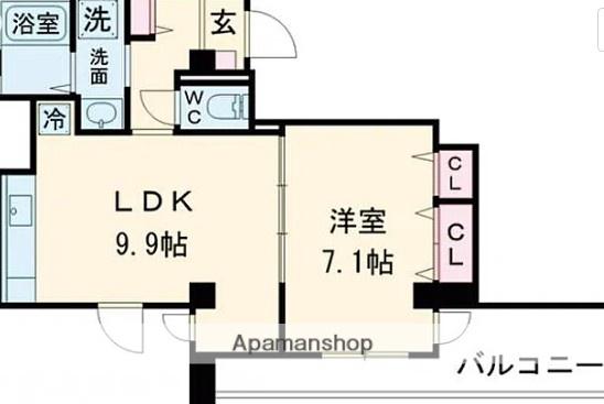 CLAVIUS ZEH(1LDK/5階)の間取り写真