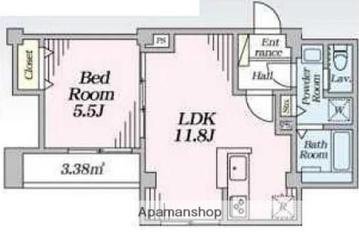 CLAVIUS ZEH(1LDK/4階)の間取り写真