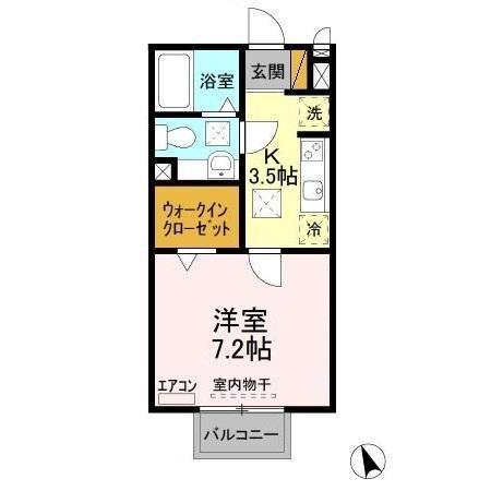 VENT・CLAR(1K/1階)の間取り写真