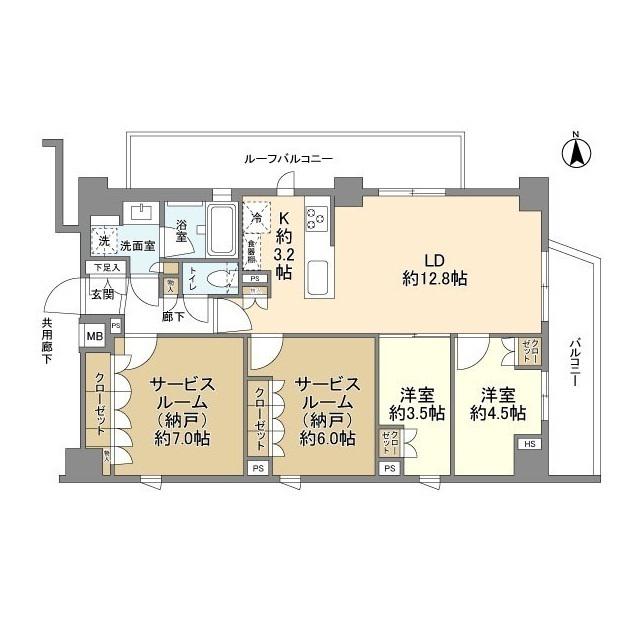 オープンレジデンシア北綾瀬コート(2SLDK/8階)の間取り写真