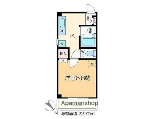 ソレイユ金町(1K/2階)の間取り写真