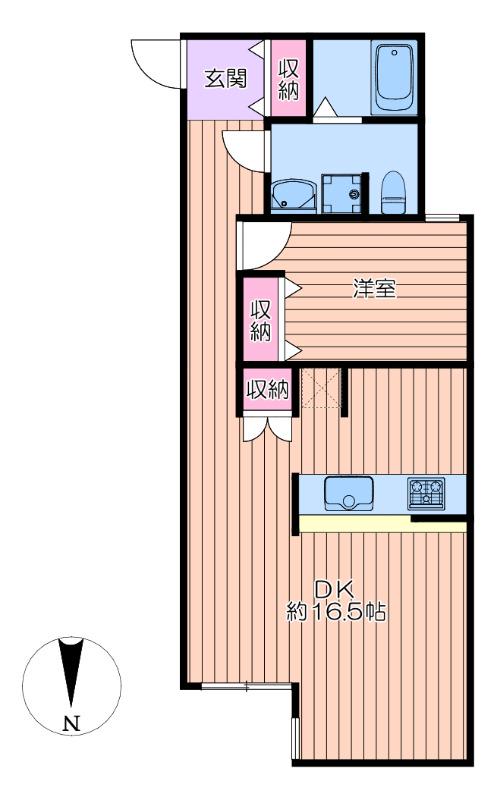 BRILLANTE PAWS 舎人(1LDK/2階)の間取り写真