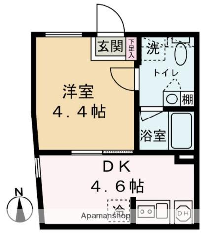 ガレット亀有(1DK/1階)の間取り写真