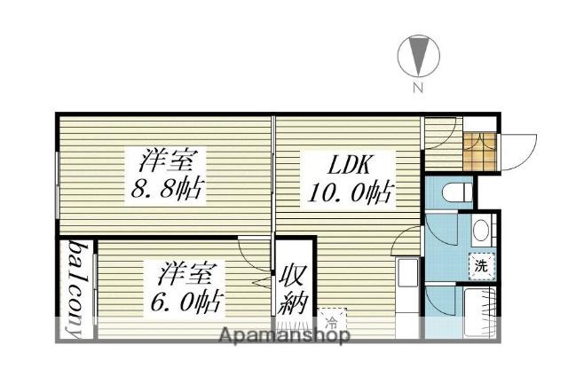ソフィアガーデン(2LDK/4階)の間取り写真