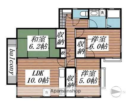 ヴィヴレ綾瀬(3LDK/2階)の間取り写真